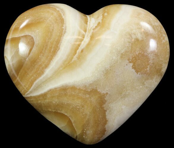 Polished, Brown Calcite Heart - Madagascar #62543